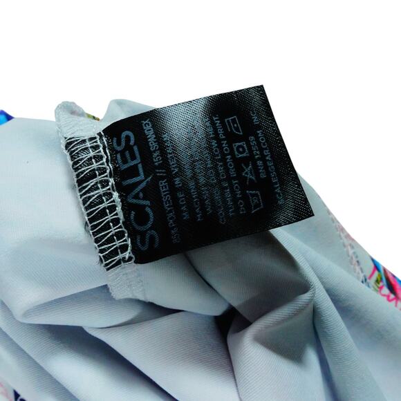 Scales Colorful Hawaiian Style Florida Tropical Print Golf Polo Shirt Mens Large - Picture 5 of 6